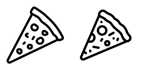 Flat icon of a pizza slice with pepperoni for use on apps and websites