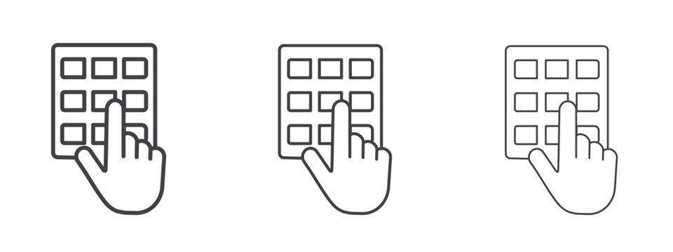 Keypad icon vector Graphics. Black thin lines icons
