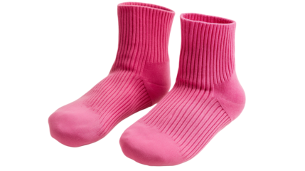 A pair of pink socks  with inflatable sides on a clean white background or transparent png 