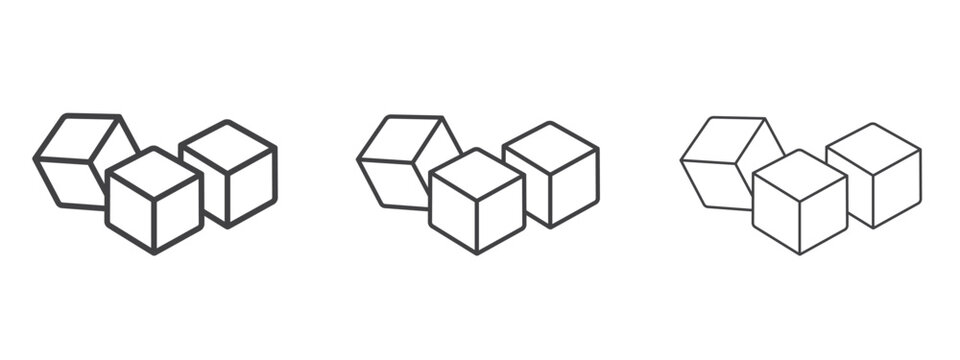 Ice icon vector Graphics. Black thin lines icons