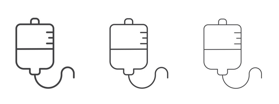 IV bag icon vector Graphics. Black thin lines icons