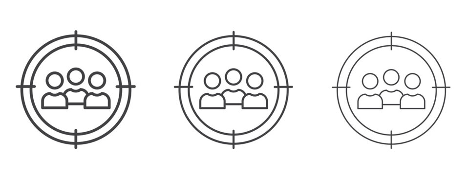 Focus group icon vector Graphics. Black thin lines icons