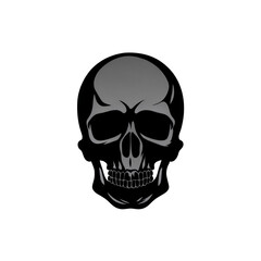 Dark gray skull graphic transparent background