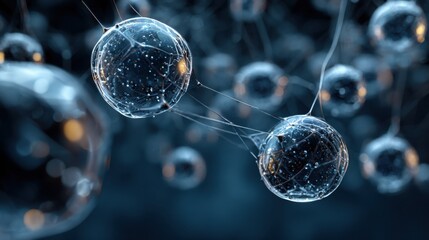 interconnected translucent spheres abstract art