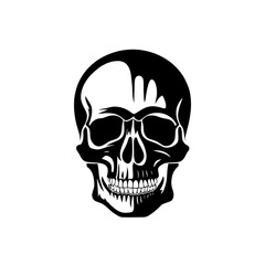 Fototapeta premium Black and white skull graphic transparent background