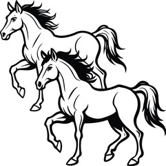 Obraz premium Adorable cartoon horse character with big eyes and spots