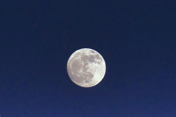 Large bright blue hour full moon.