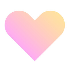 Pastel Gradient Heart Transparent Isolated Icon. Wedding or Valentine Day Greeting Card Decoration Design Element. Wedding or Valentine Day Greeting Card Decoration Design Element. Baby Party Print.
