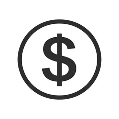 Obraz premium Minimalist Dollar Sign Icon in Monochrome Style Representing Finance Currency Banking or Investment Concepts with Clean Simple Design and Bold Lines
