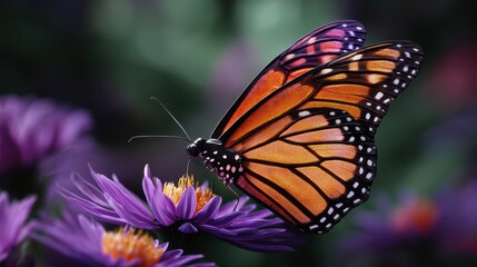 Fototapeta premium butterfly on flower