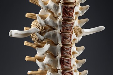 Anatomical spine model for medical education and research detailed human vertebrae and spinal cord anatomy