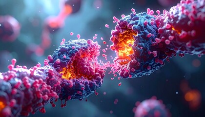 Ruptured Human Cell  &mdash; Immune Response and Membrane Leakage

