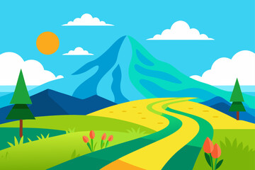 Obraz premium landscape with mountains and clouds