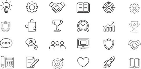 Skills line icons set. Abilities, expertise, knowledge, talent. editable stroke. vector illustration