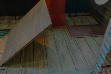 Obraz premium active open wooden shutters