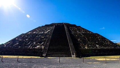 Ancient pyramid in sunlight