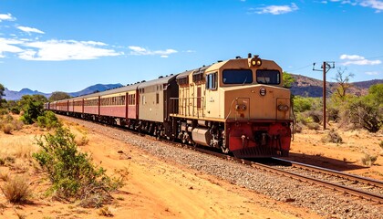 Obraz premium Scenic train journey through the desert