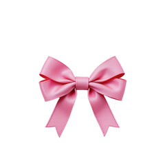 Fototapeta premium Pink Satin Bow Decorated Ribbon for Crafts and Gift Wrapping