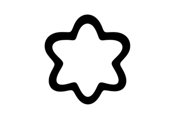 Modern abstract star shape symbol graphic design element clean simple black outline