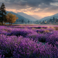 Obraz premium Lavender Dreams at Dusk