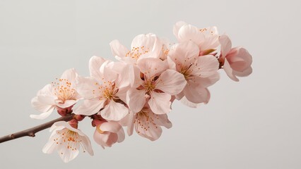 Fototapeta premium Blooming Almond Branch. A Delicate Display of Springs Beauty and Floral Elegance