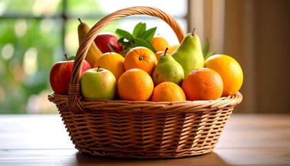 Basket of assorted fresh fruits