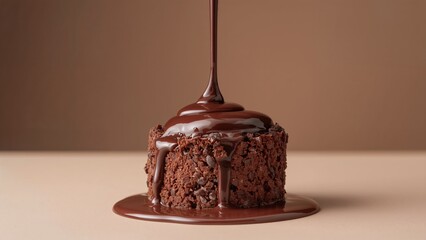Obraz premium Decadent Chocolate Cake Delight. Irresistible Ganache Drizzled on a Rich Treat