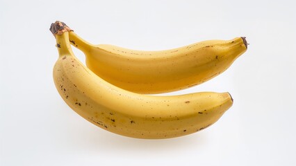 Ripe Cavendish Bananas on White Background, a Tropical Fruit Still Life.