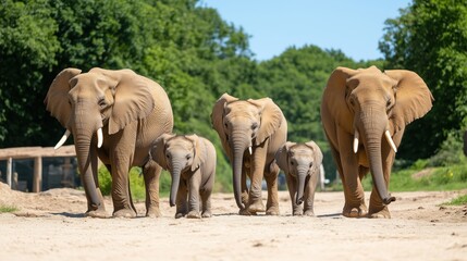 Fototapeta premium Family of elephants.