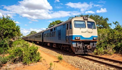 Naklejka premium Scenic train through African landscape