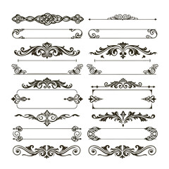 Elegant Decorative Frames and Borders Collection with Flourishes and Victorian Style Elements for Design Projects and Invitations