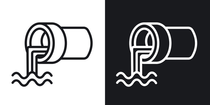 Waste water icon line concept, linear symbol.