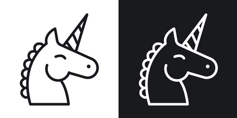 Unicorn icon line concept, linear symbol. © ramsey