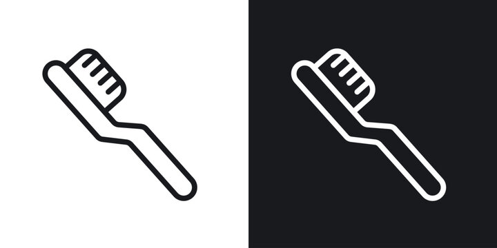 Toothbrush icon line concept, linear symbol.