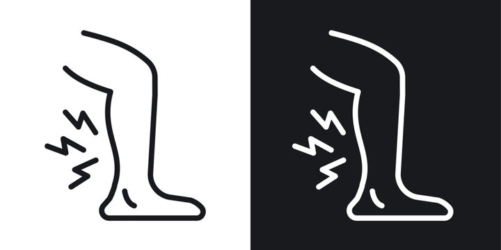 Shin pain icon line concept, linear symbol.