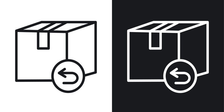 Return purchase icon line concept, linear symbol.