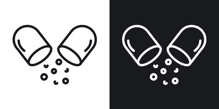 Open Capsule Pill icon line concept, linear symbol.