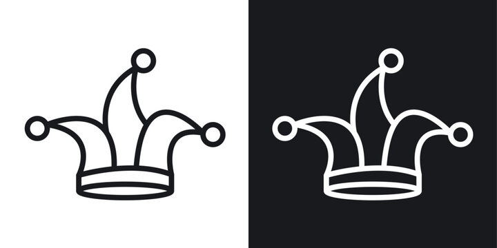 Joker hat icon line concept, linear symbol.