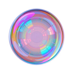 Colorful Abstract Soap Bubble with Light Reflections and Swirls