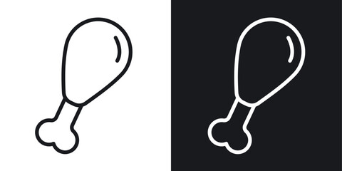 Chicken leg icon line concept, linear symbol. © ramsey