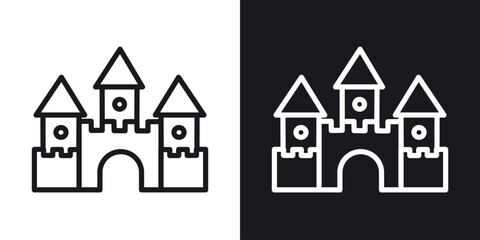 Castle icon line concept, linear symbol. © ramsey