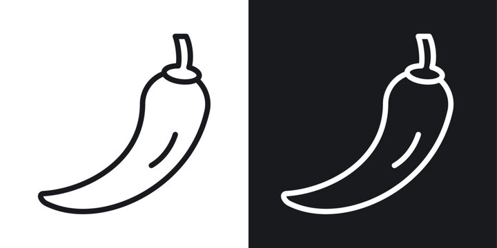 chilli pepper icon line concept, linear symbol.