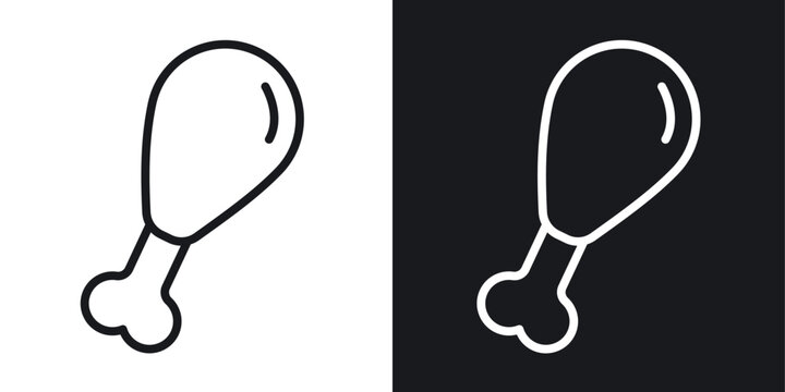 Chicken leg icon line concept, linear symbol.