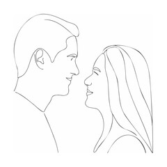Couple looking at each other tenderly love romance
