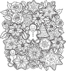 christmas, pattern, flower, vector, floral, design, seamless, vintage, illustration, ornament, decoration, art, wallpaper, nature, decor, texture, element, flowers, mandala, leaf, retro, ornate, lace,