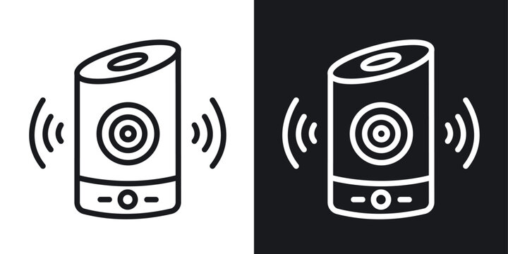 Smart speaker icon line concept, linear symbol.