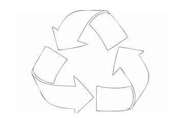 Three chasing arrows symbol outline recycling symbol