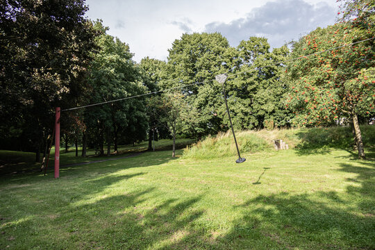 Zip line handle in sunny park - Powered by Adobe