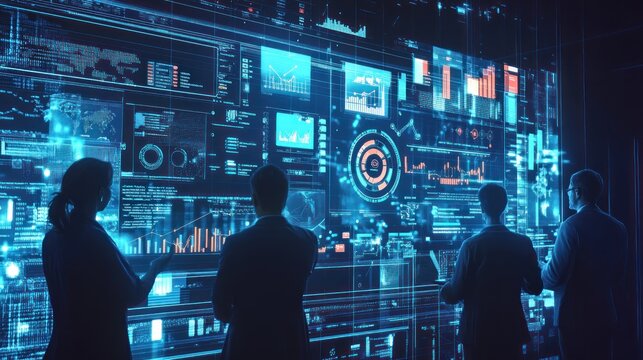 People looking at a digital screen