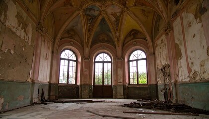 Fototapeta premium Interior of a decaying palace
